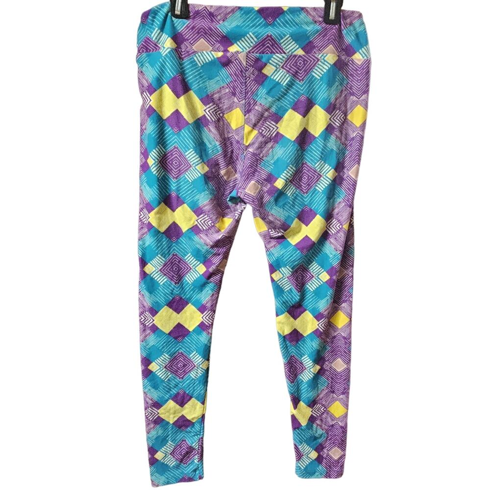 Multicolor Geometric Pattern Leggings Size Large - Picture 2 of 3